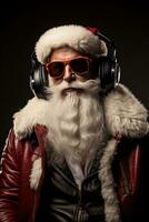 cool Père Noël claus dj photo