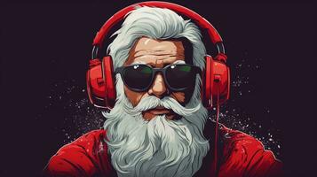 cool Père Noël claus dj photo