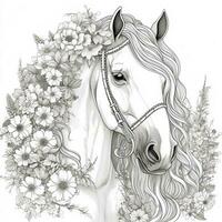 floral cheval coloration pages photo