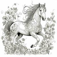 floral cheval coloration pages photo