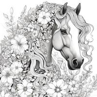 floral cheval coloration pages photo