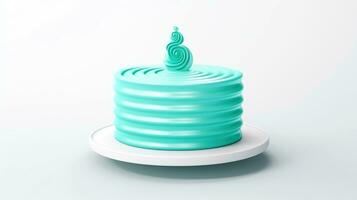 3d illustration de vert mignonne anniversaire gâteau, sucré gâteau pour une surprise anniversaire, pour anniversaire et fête ,mère jour, Valentin jour, gâteau, petit gâteau, génératif ai illustration photo