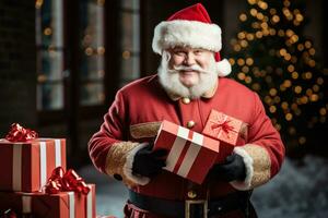 policier Père Noël avec cadeaux photo