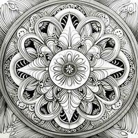 fleur coloration pages mandala style photo