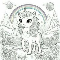 kawaii Licorne coloration pages photo