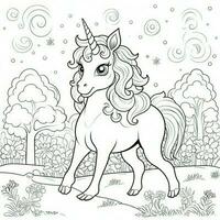 kawaii Licorne coloration pages photo