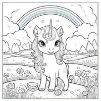 kawaii Licorne coloration pages photo