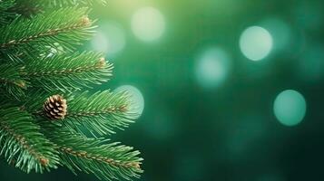 Noël vert Contexte avec sapin branches photo