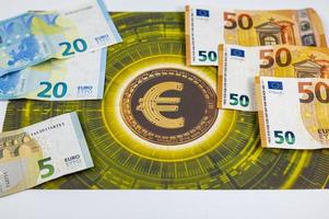 50 20 5 billets en euros avec le symbole de l'euro