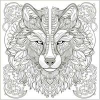 mandala Loup coloration pages photo