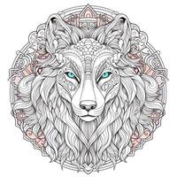 mandala Loup coloration pages photo