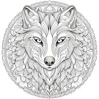 mandala Loup coloration pages photo