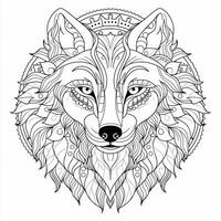 mandala Loup coloration pages photo