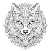 mandala Loup coloration pages photo