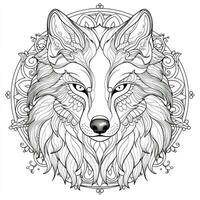 mandala Loup coloration pages photo