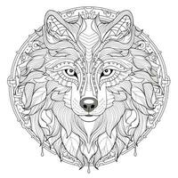 mandala Loup coloration pages photo