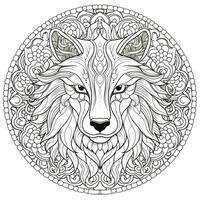 mandala Loup coloration pages photo