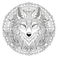 mandala Loup coloration pages photo