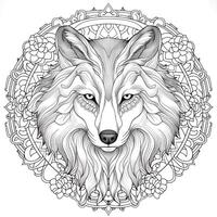 mandala Loup coloration pages photo