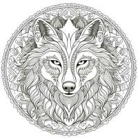 mandala Loup coloration pages photo