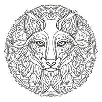 mandala Loup coloration pages photo