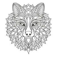 mandala Loup coloration pages photo