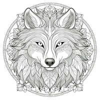 mandala Loup coloration pages photo