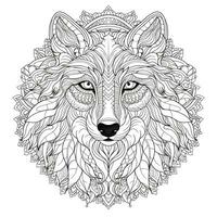 mandala Loup coloration pages photo