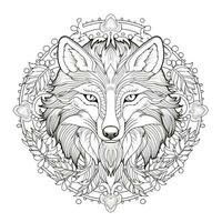 mandala Loup coloration pages photo