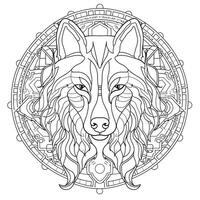 mandala Loup coloration pages photo