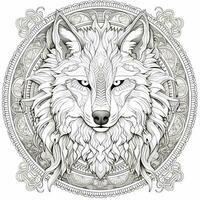 mandala Loup coloration pages photo