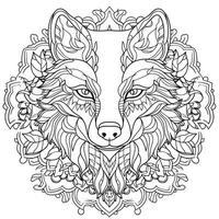 mandala Loup coloration pages photo