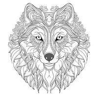 mandala Loup coloration pages photo