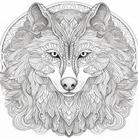 mandala Loup coloration pages photo