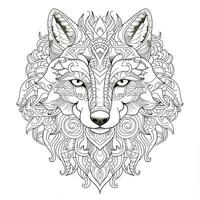 mandala Loup coloration pages photo