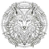 mandala Loup coloration pages photo