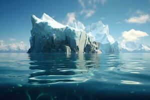 iceberg flottant dans océan. génératif ai photo