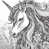 Licorne coloration pages bande dessinée style photo