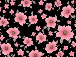 sans couture modèle avec rose fleurs sur une noir Contexte photo