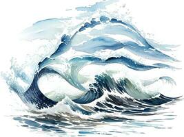 aquarelle bord de mer l'eau vagues La peinture illustration photo