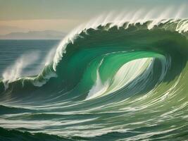 mer plage vert l'eau vagues illustration photo