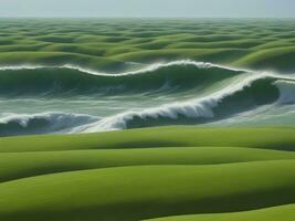 mer plage vert l'eau vagues illustration photo