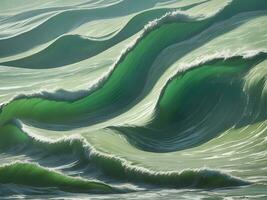 mer plage vert l'eau vagues illustration photo