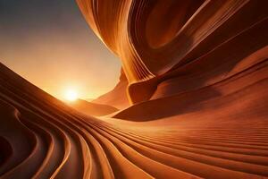 mystérieux d'or nébuleuse tourbillonne dans antilope canyon photo