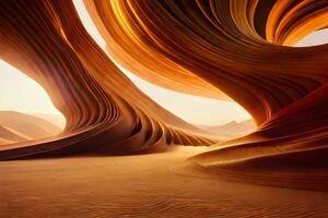 mystérieux d'or nébuleuse tourbillonne dans antilope canyon photo