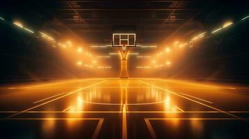 basketball tribunal avec lumières photo