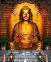 d'or Bouddha statue dans chinois temple pour bannières, affiches, information graphique, impressions disposition couvrant livres, magazine pages, La publicité matériaux, publicité commercialisation, social médias en-têtes photo