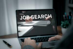 emploi chercher en ligne la toile page Humain Ressources recrutement carrière ouvrier à la recherche à filtrer. photo