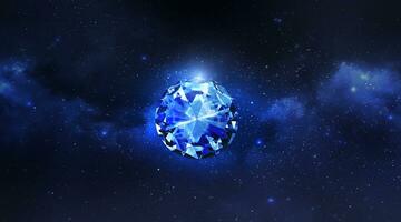 pétillant diamants flottant dans le planète vue de espace photo