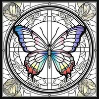coloré verre papillon coloration page photo